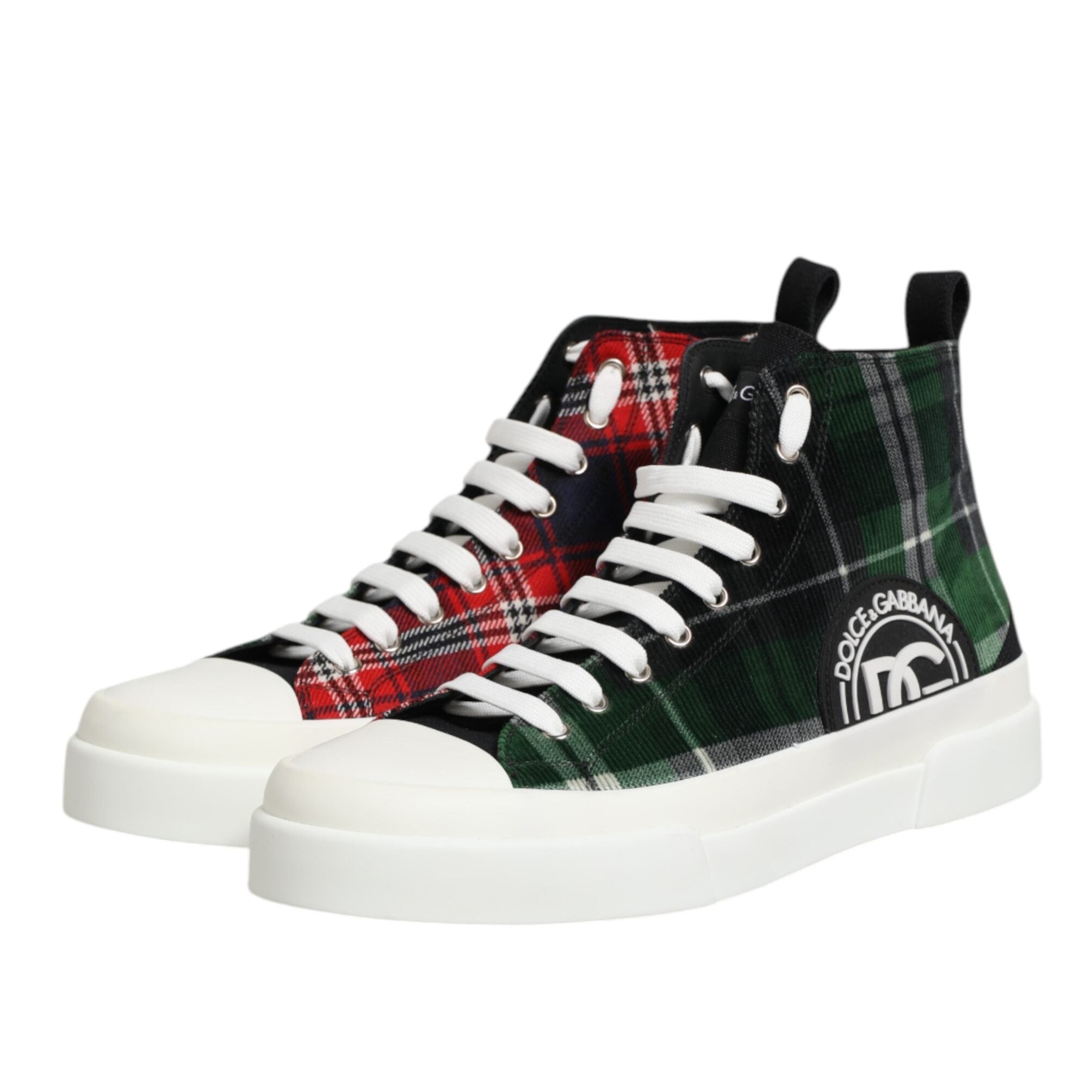 Dolce & Gabbana Plaid High Top Men's Sneakers
