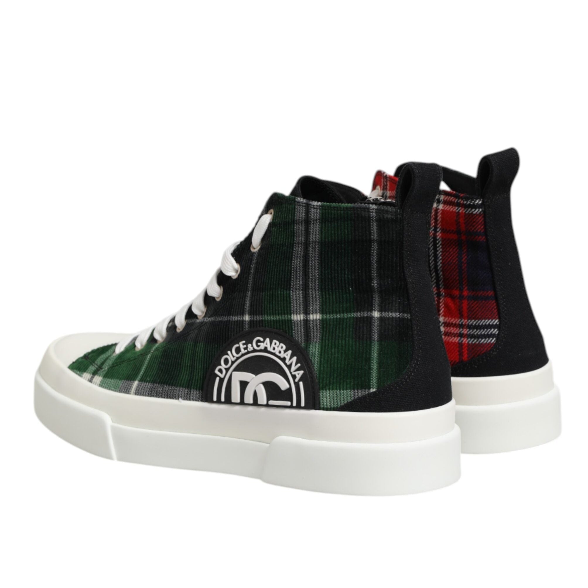 Dolce & Gabbana Plaid High Top Men's Sneakers