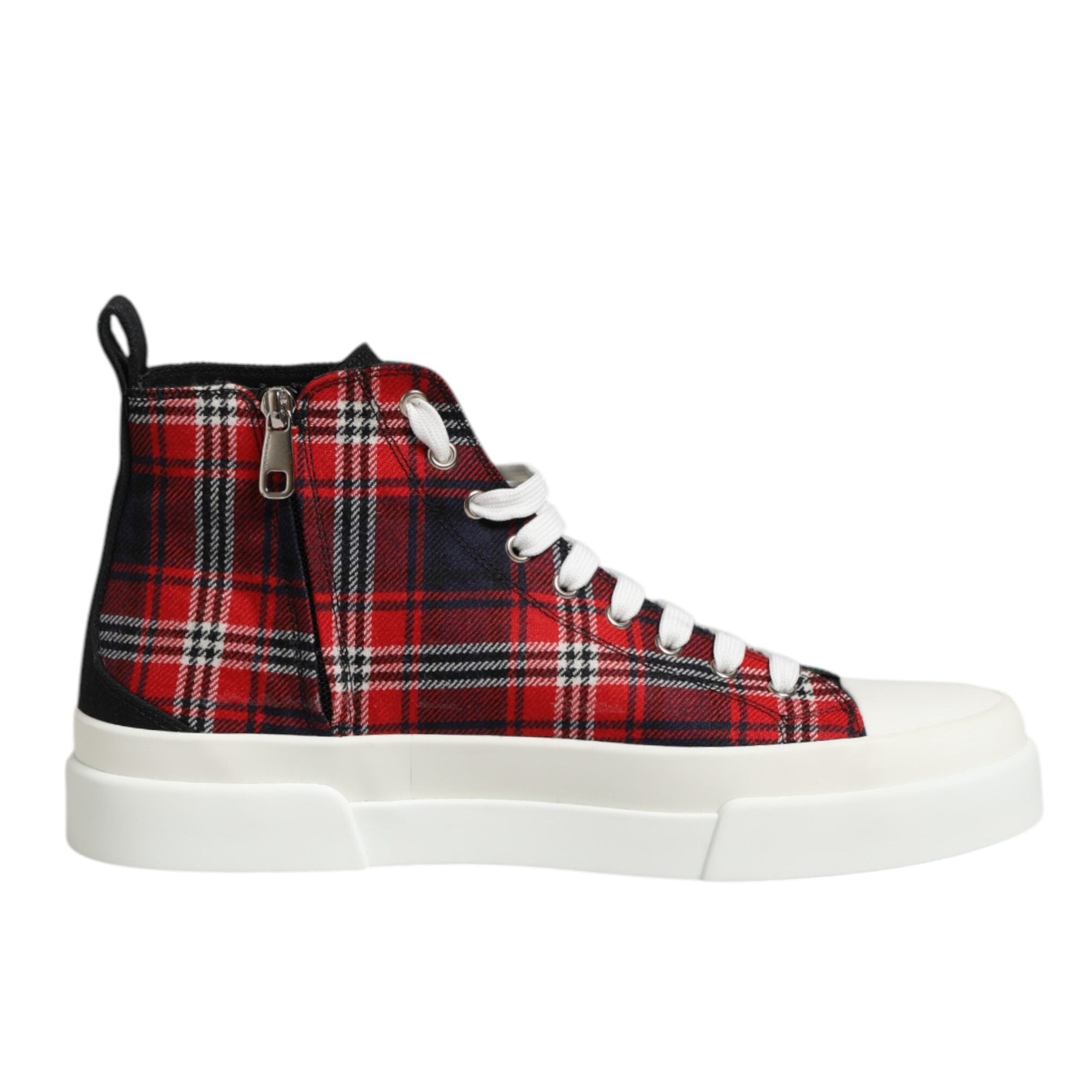 Dolce & Gabbana Plaid High Top Men's Sneakers