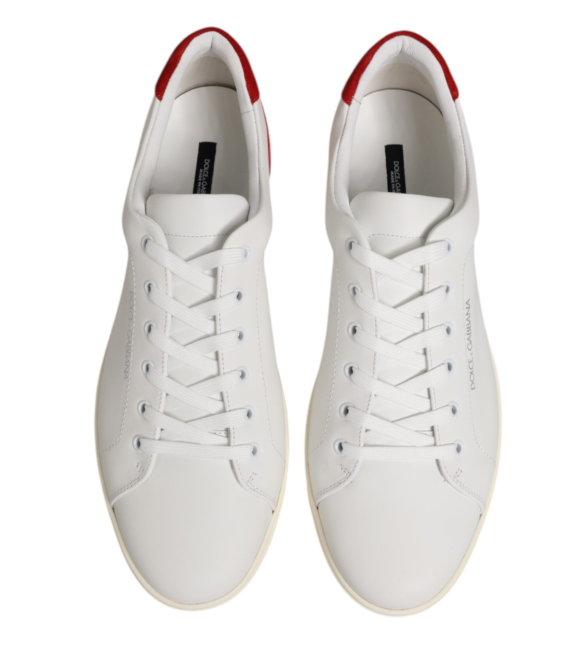 Dolce & Gabbana White & Red Low Top Sneakers