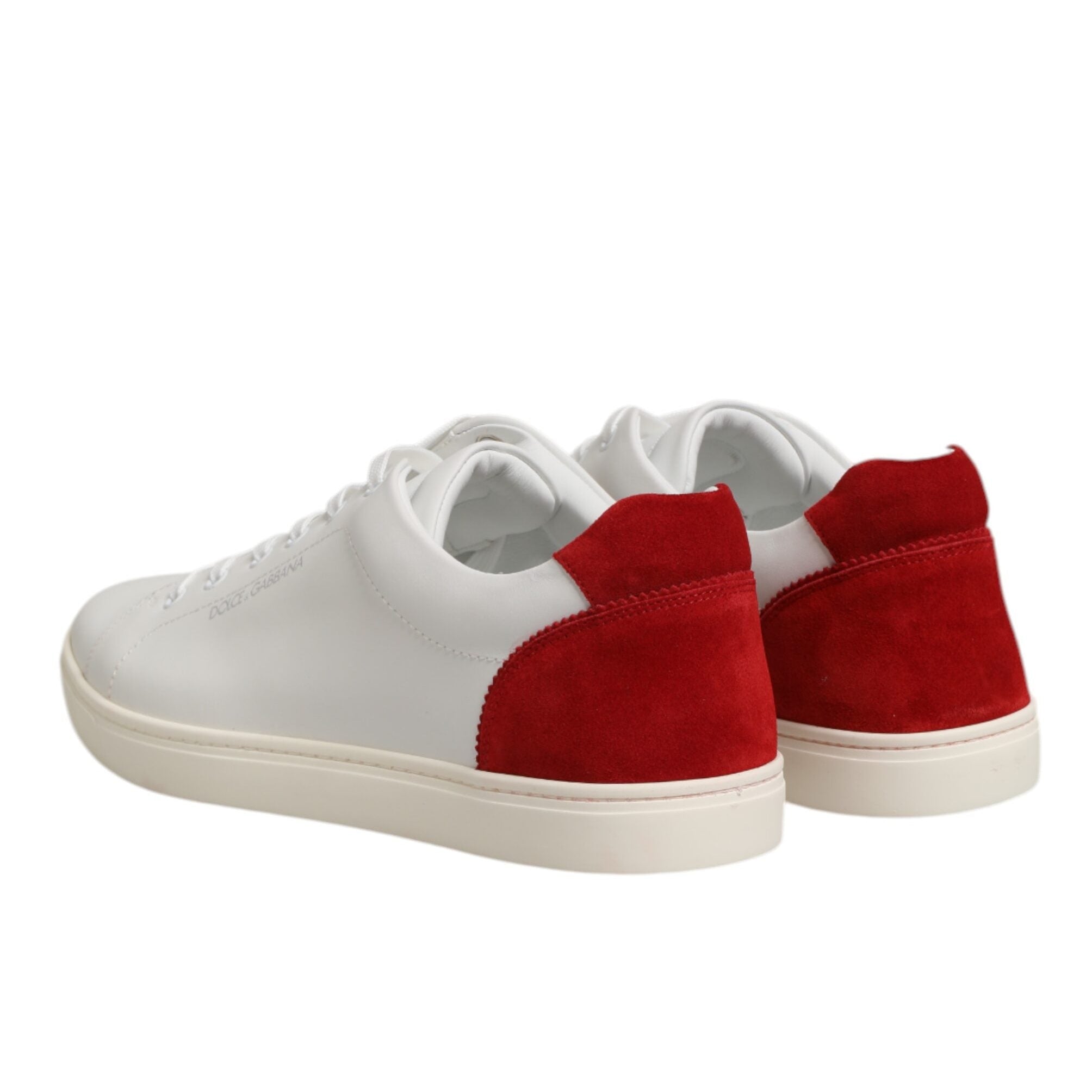 Dolce & Gabbana White & Red Low Top Sneakers