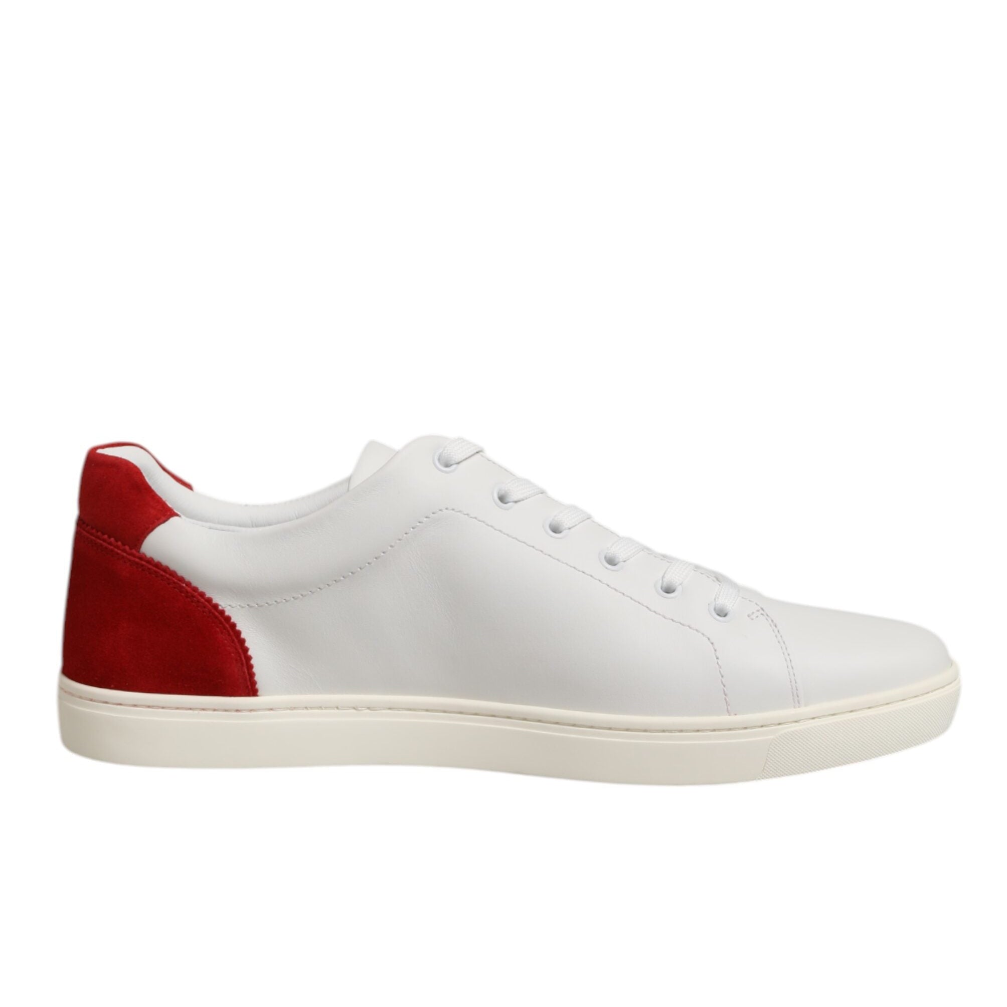 Dolce & Gabbana White & Red Low Top Sneakers