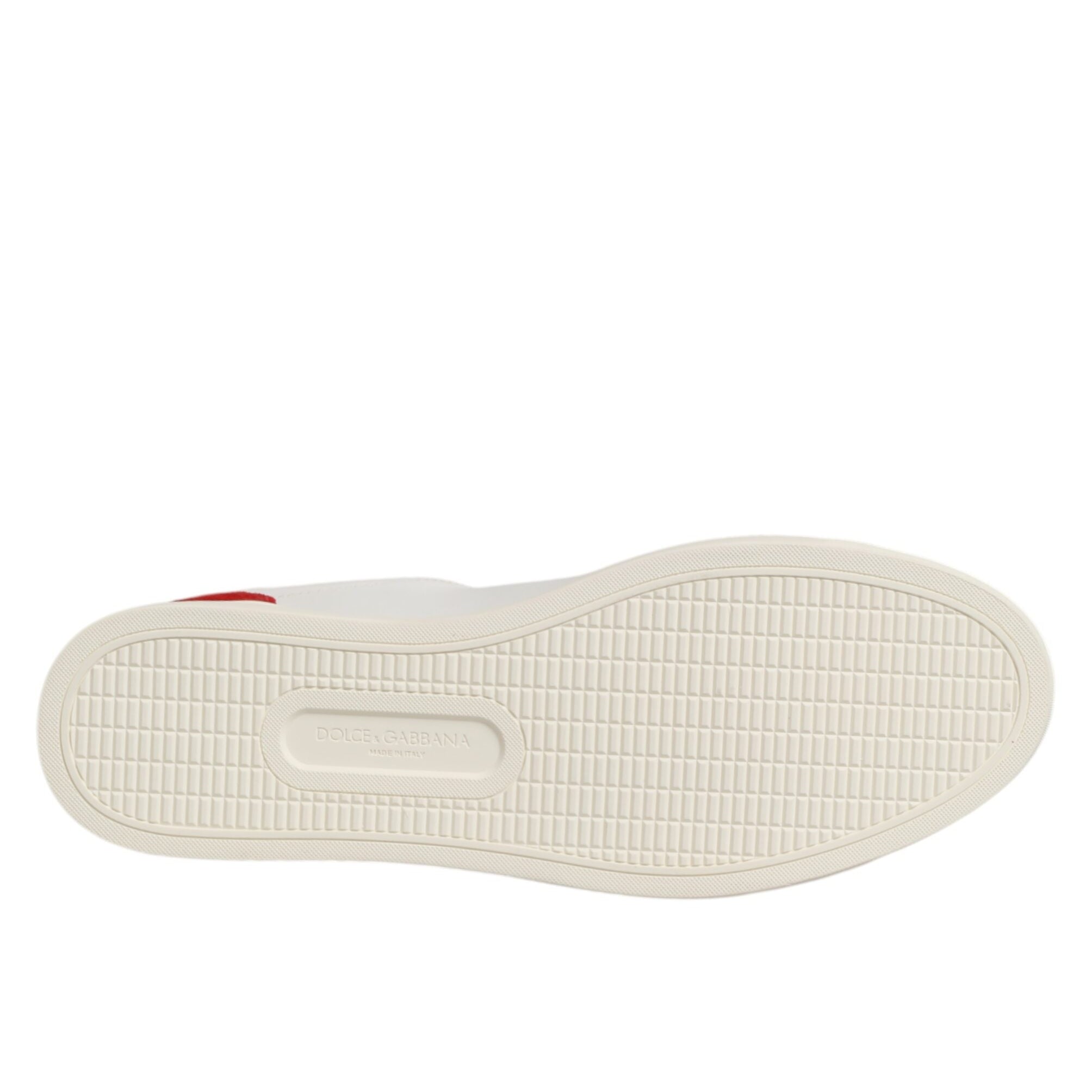 Dolce & Gabbana White & Red Low Top Sneakers