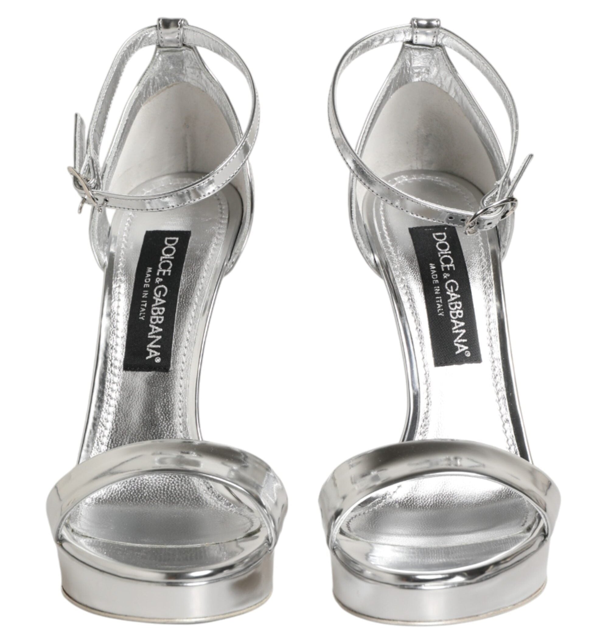 Dolce & Gabbana Metallic Silver Platform Keira Sandals