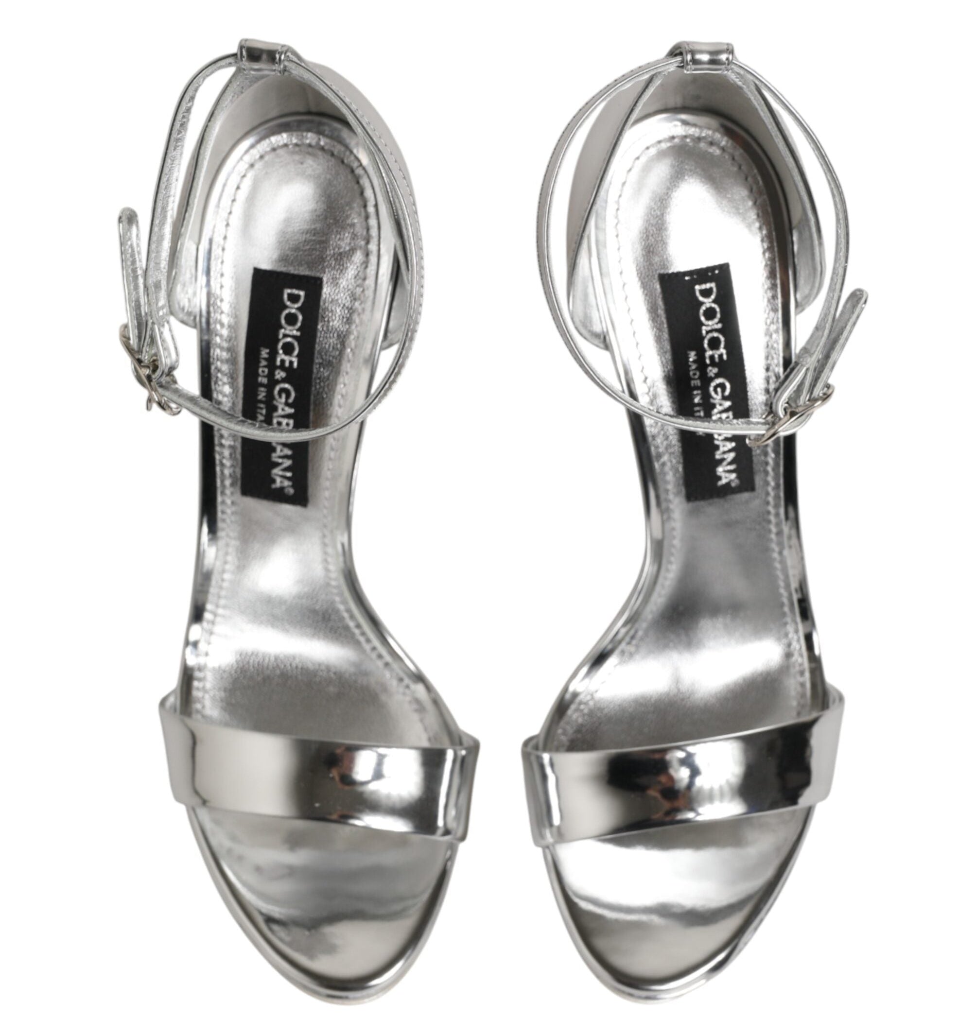 Dolce & Gabbana Metallic Silver Platform Keira Sandals