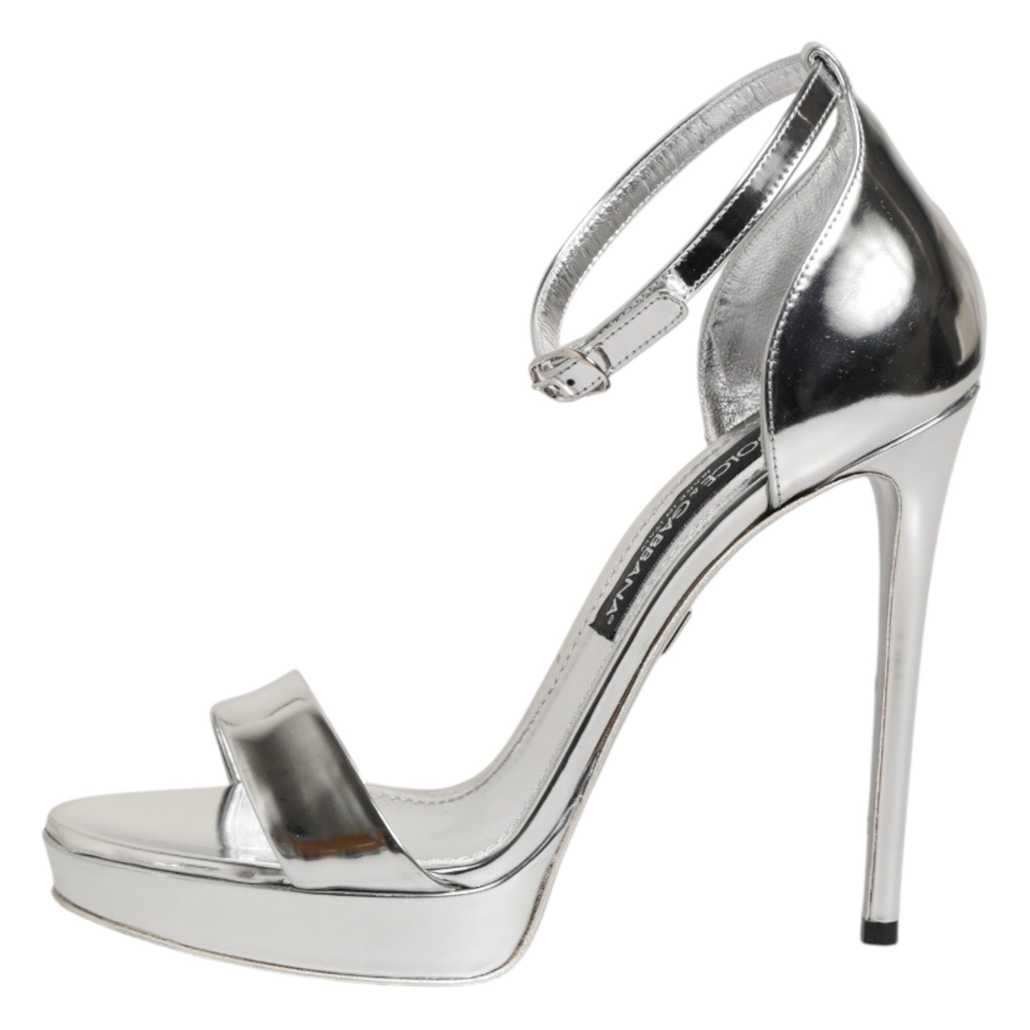 Dolce & Gabbana Metallic Silver Platform Keira Sandals