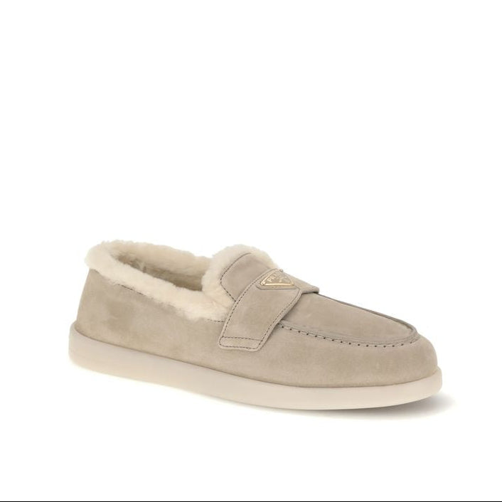 Prada Beige Loafer Shoes