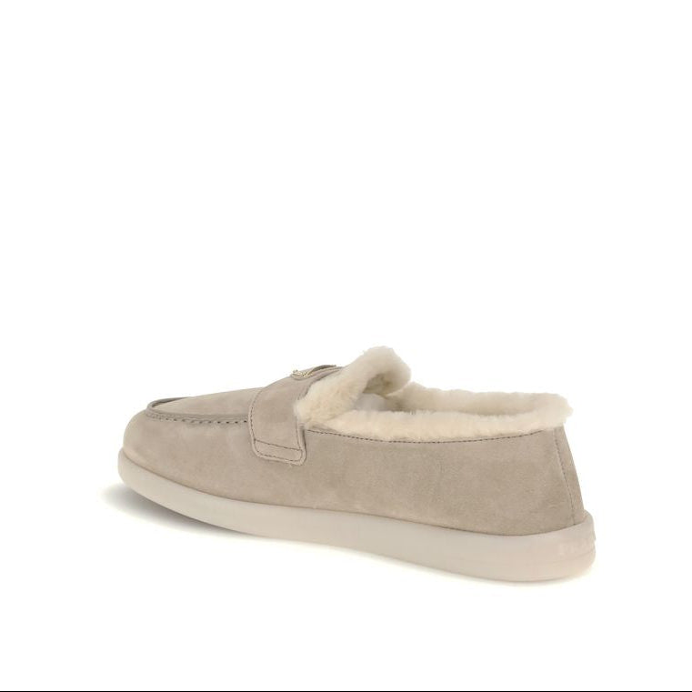 Prada Beige Loafer Shoes