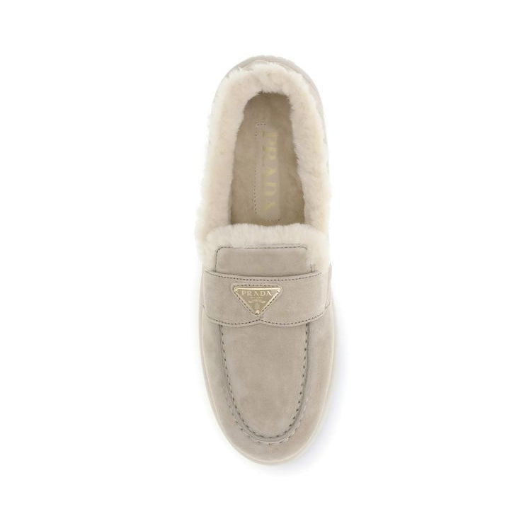 Prada Beige Loafer Shoes