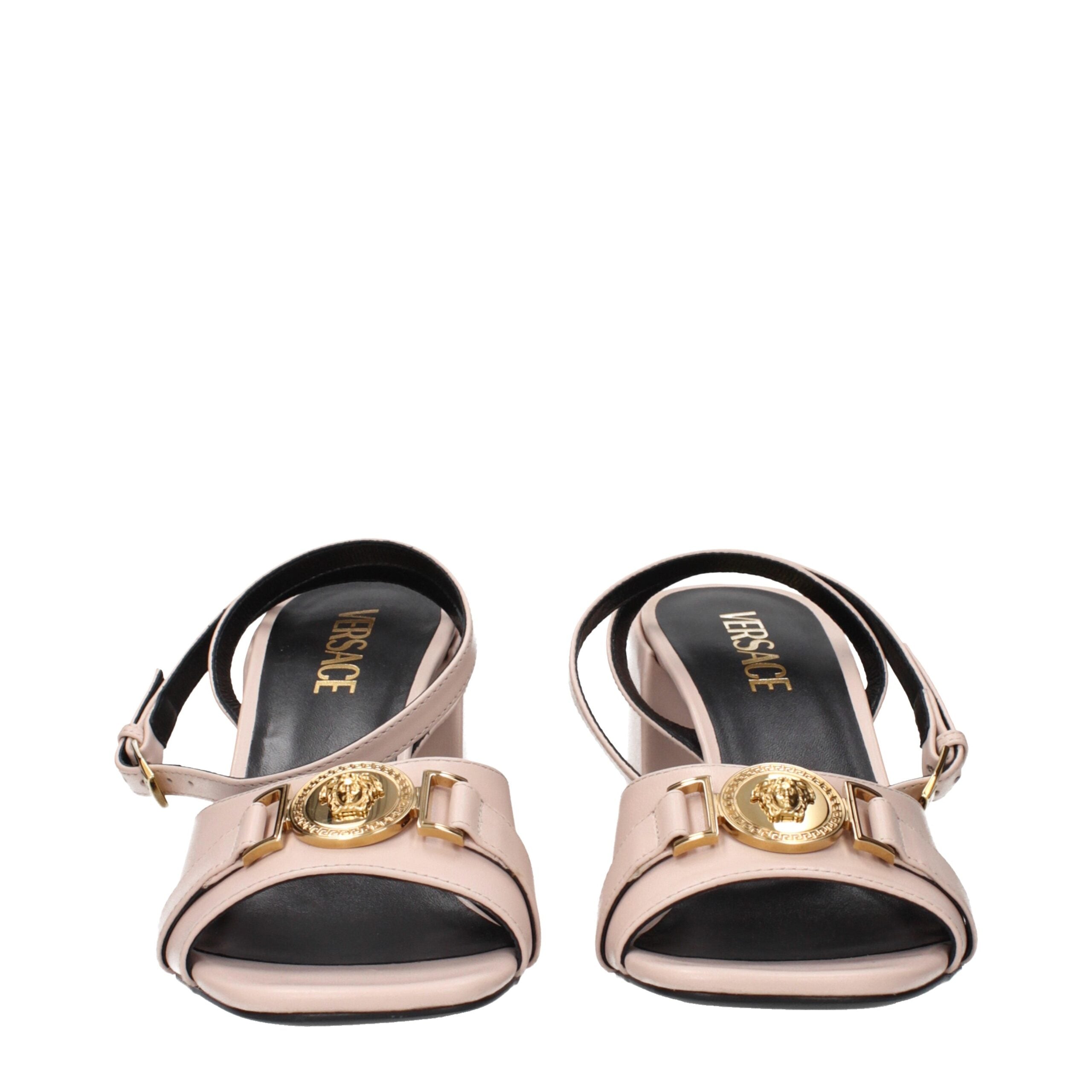 Versace Powder Pink Leather Sandals