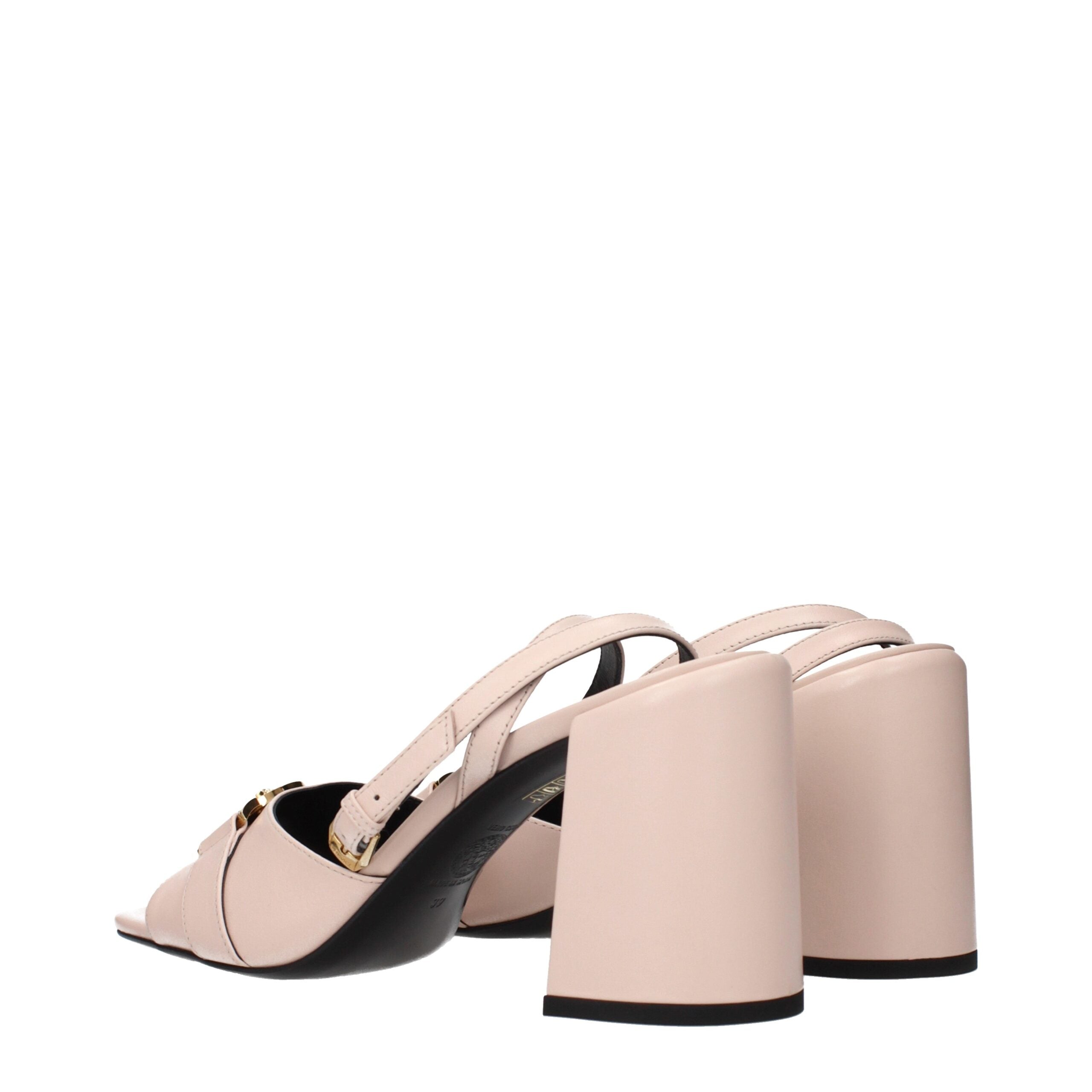 Versace Powder Pink Leather Sandals