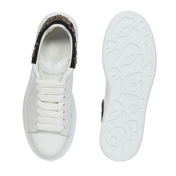 Alexander McQueen Oversized Leather Sneakers Embroidered Heel