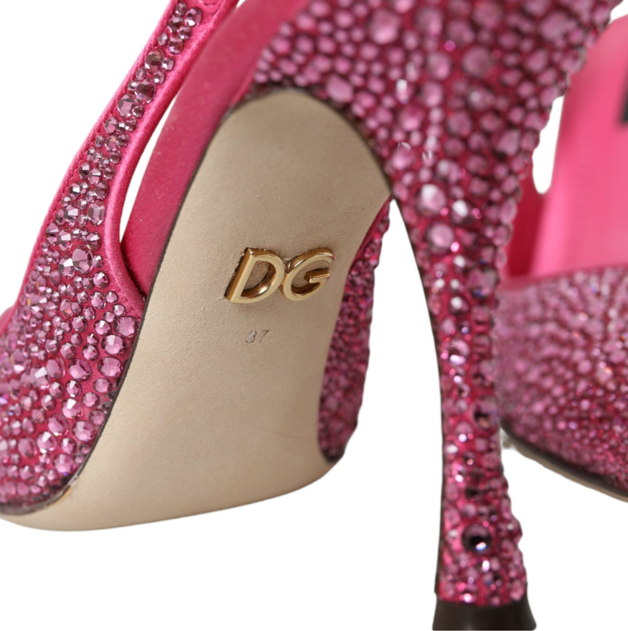 Dolce & Gabbana Pink Slingbacks Crystal Pumps