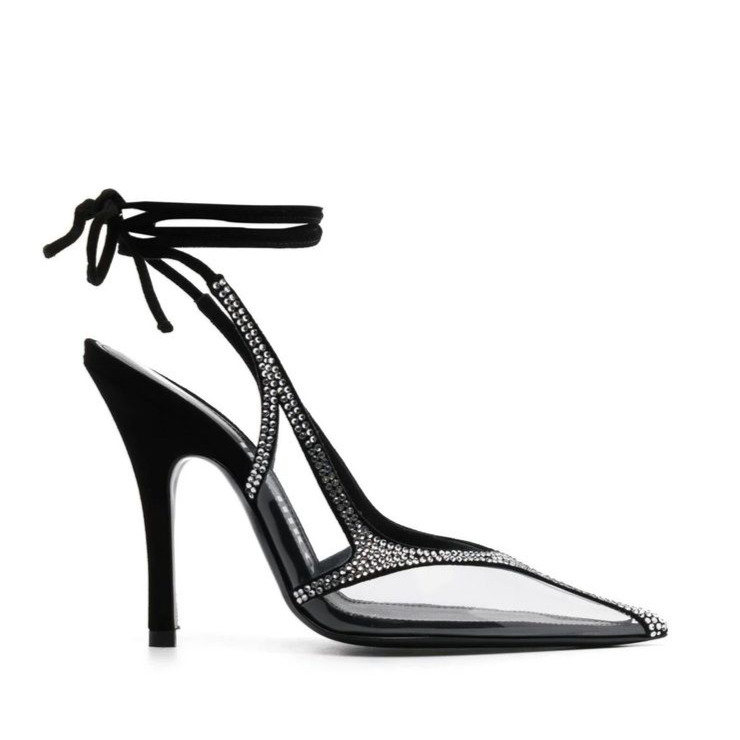 The Attico Venus Chrome Slingback Pumps