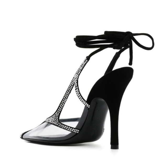 The Attico Venus Chrome Slingback Pumps