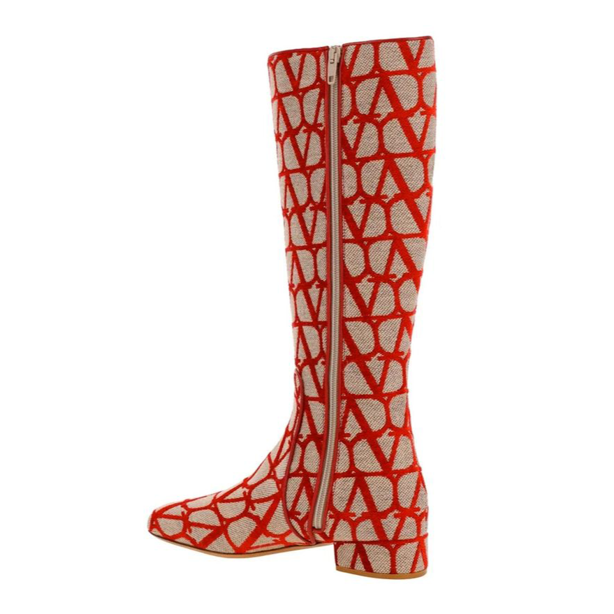 Valentino Garavani Canvas Logo Boots