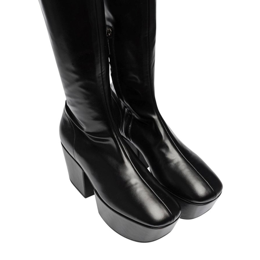 Prada Leather Platform Boots