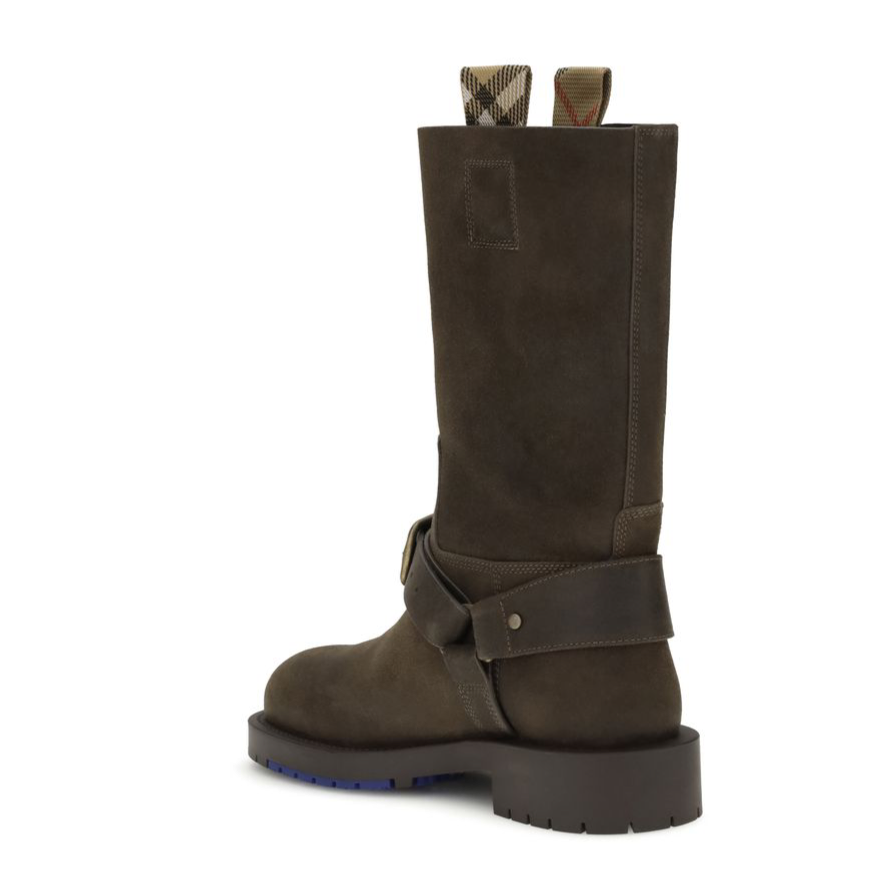 Burberry Suede Saddle Ankle Boots
