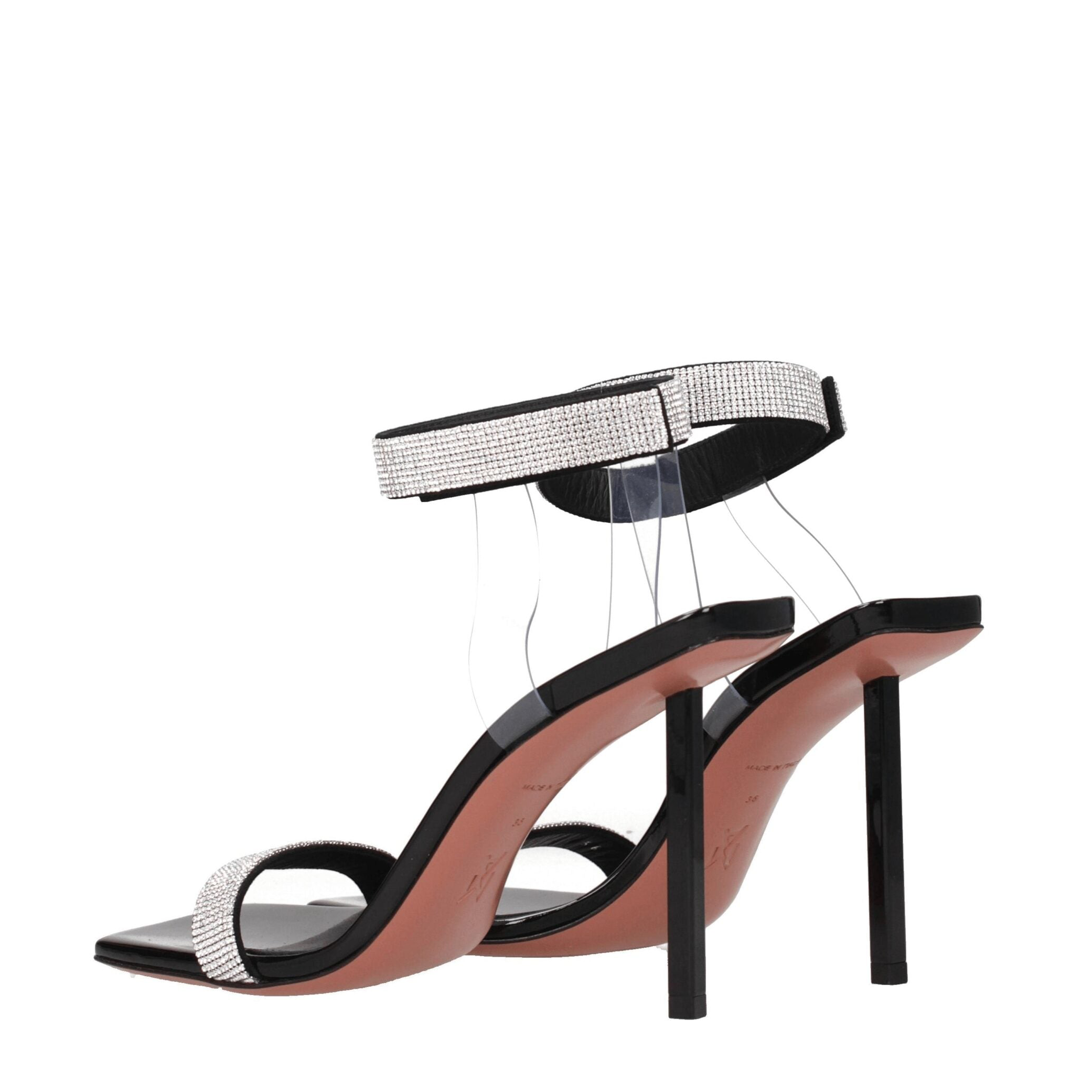Amina Muaddi Black Crystals Sandal