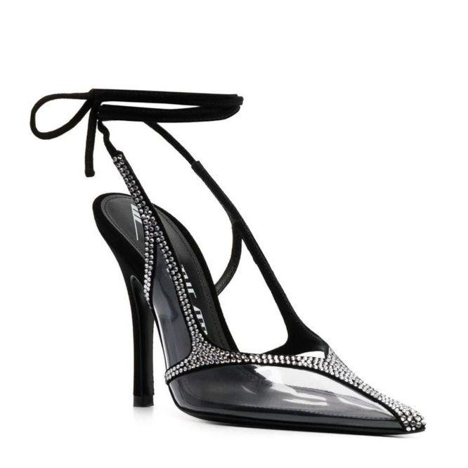 The Attico Venus Chrome Slingback Pumps