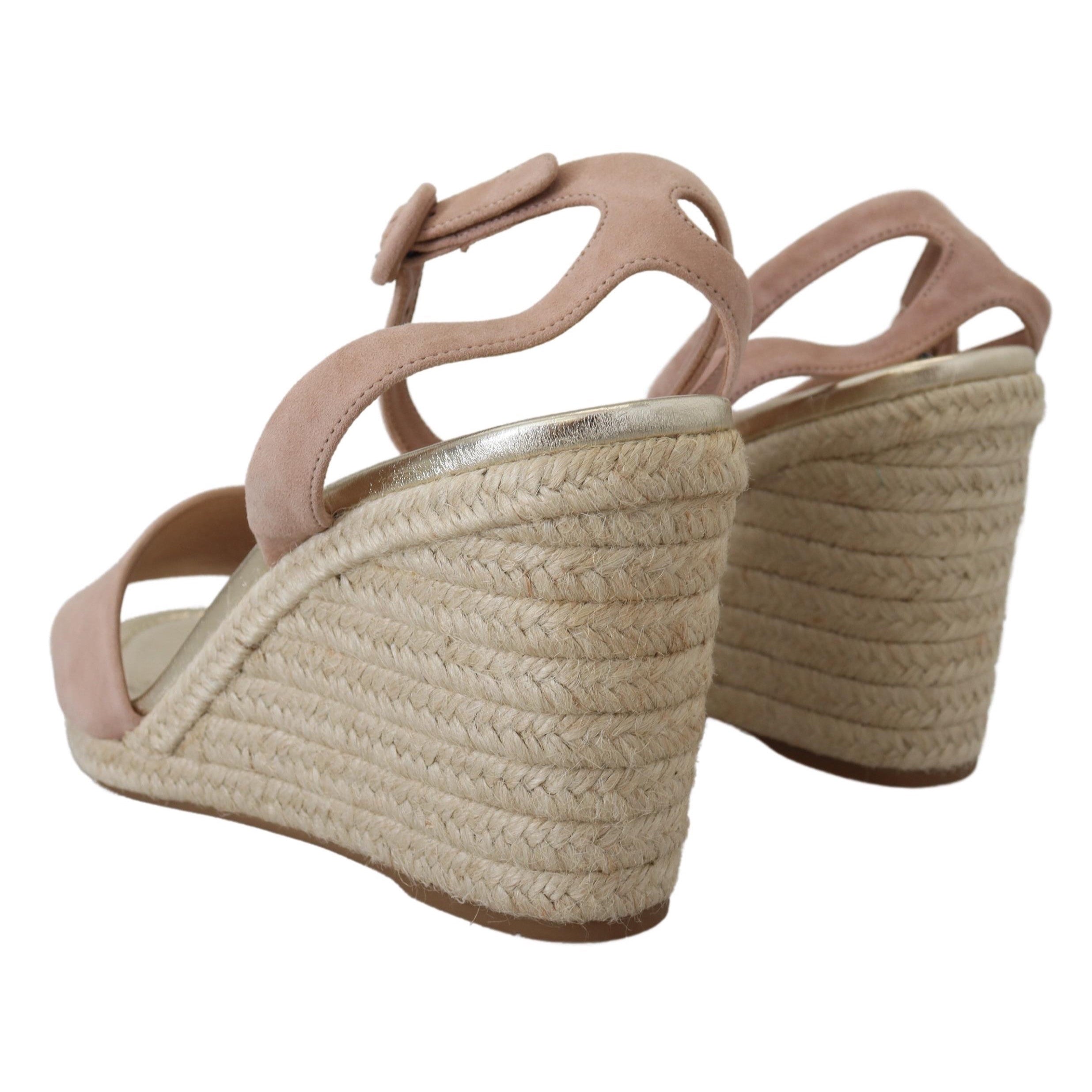 Prada Beige Suede Strap Wedges