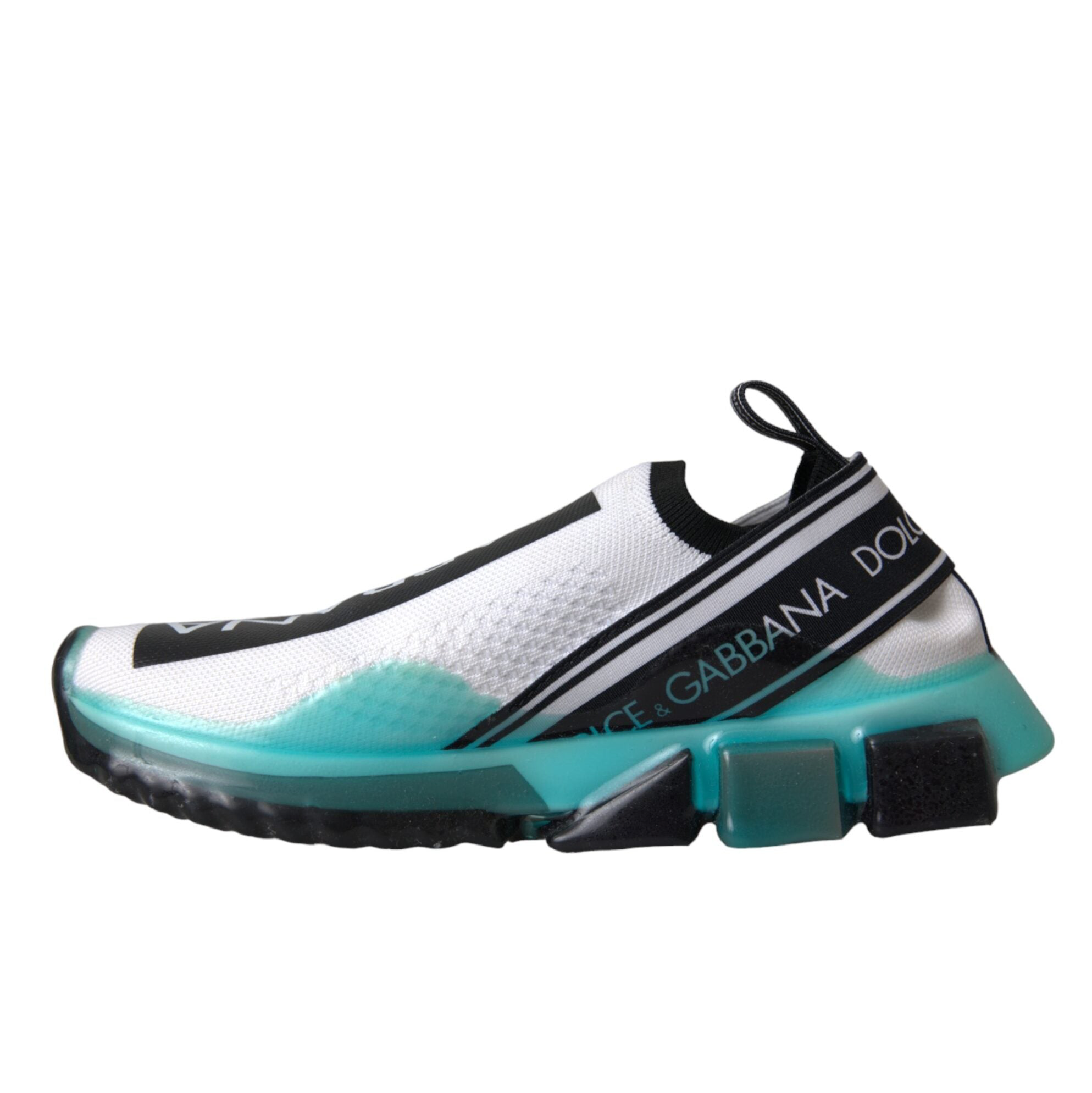 Dolce & Gabbana Black White Blue Slip On Sorrento Sneakers