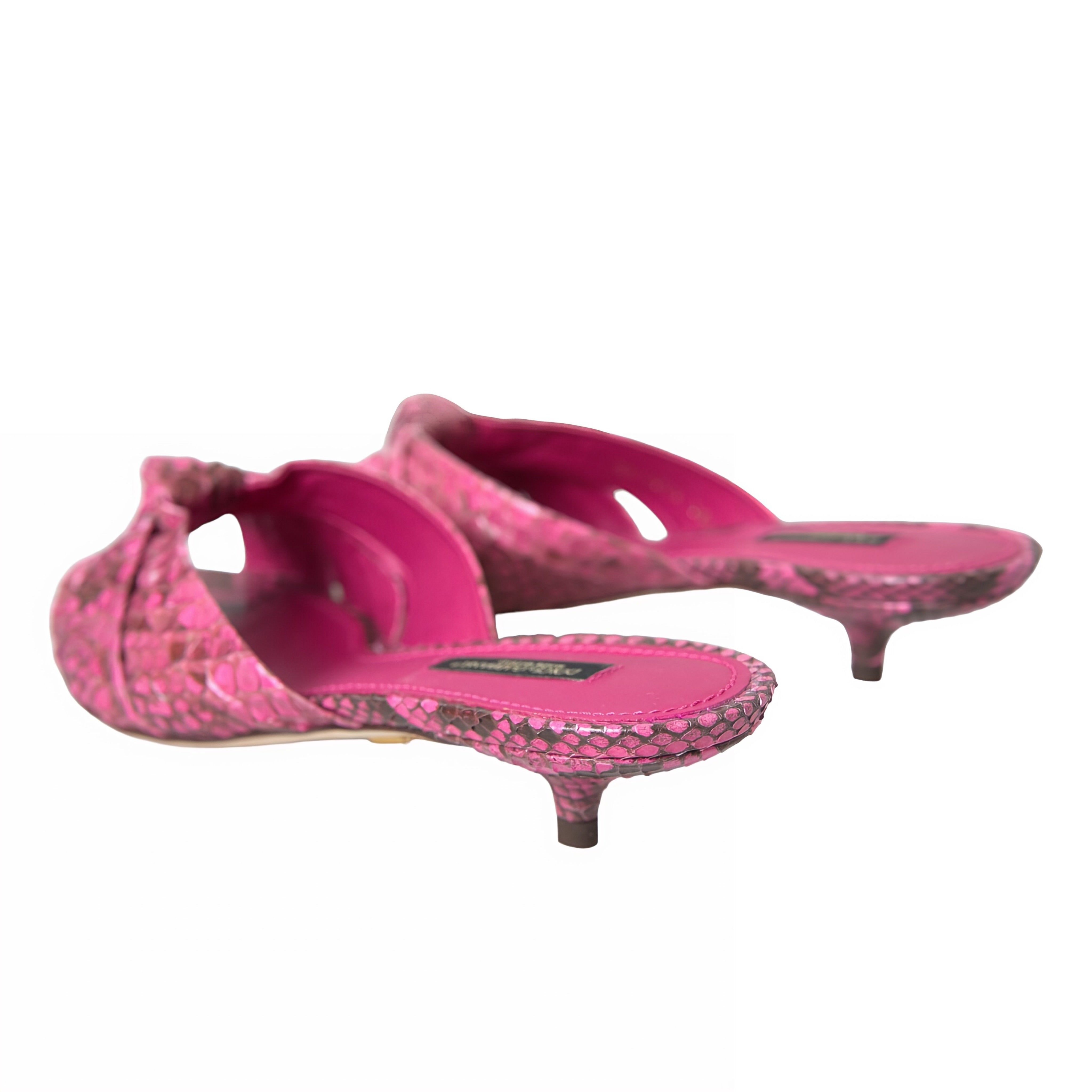Dolce & Gabbana Pink Exotic Python Kitten Heels