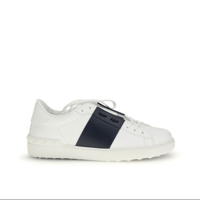 Valentino Garavani White & Black Studded Sneakers