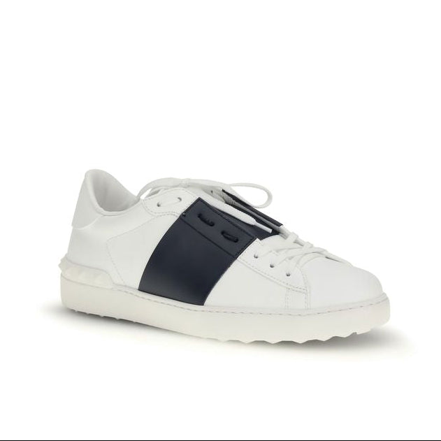 Valentino Garavani White & Black Studded Sneakers