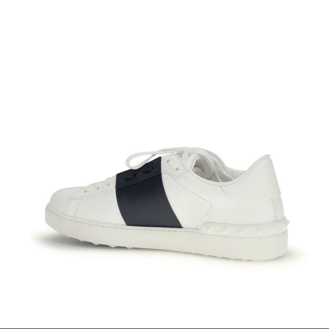Valentino Garavani White & Black Studded Sneakers