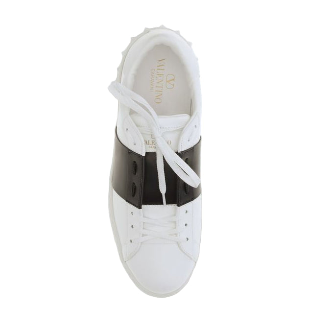 Valentino Garavani White & Black Studded Sneakers