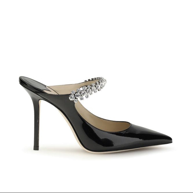 Jimmy Choo Black Patent Crystal Pumps
