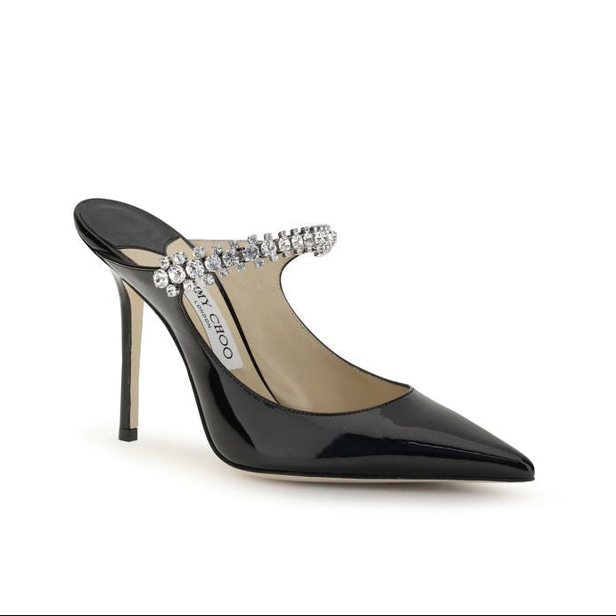 Jimmy Choo Black Patent Crystal Pumps