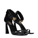 Versace Black Patent Leather Ankle Strap Heel