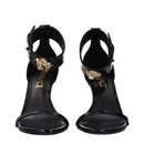 Versace Black Patent Leather Ankle Strap Heel