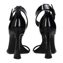 Versace Black Patent Leather Ankle Strap Heel