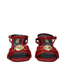 Versace Red Leather Platform Sandals