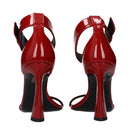 Versace Red Patent Leather Ankle Strap Medusa Sandals
