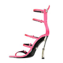 Versace Pink Mini Buckles Stiletto Sandals