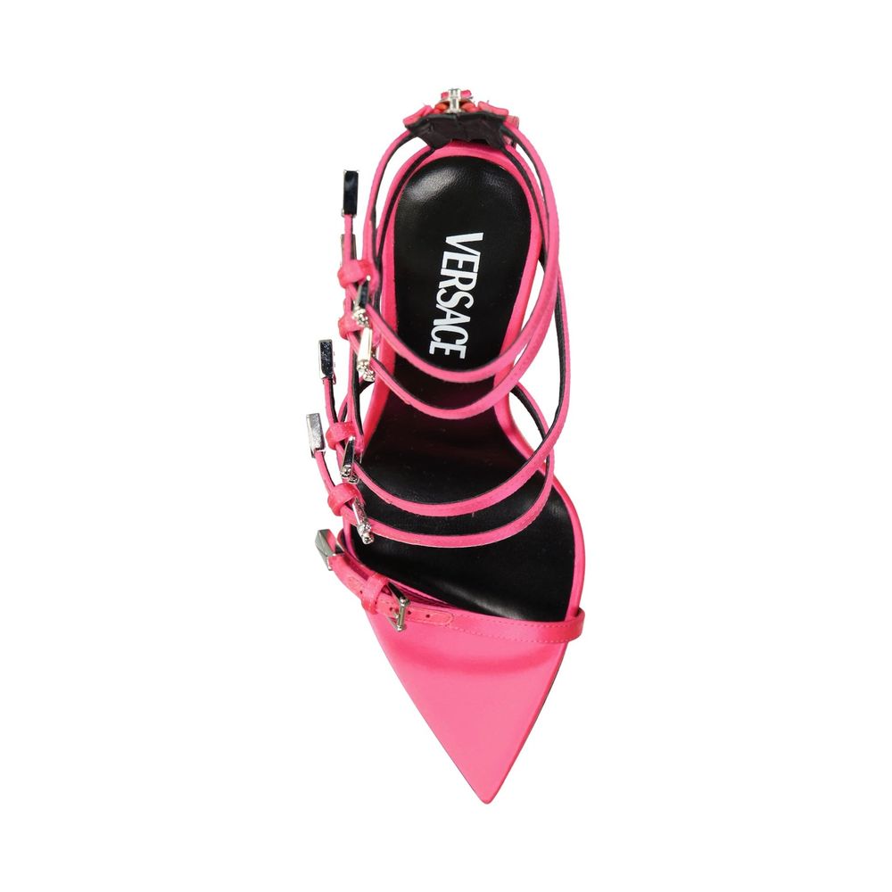 Versace Pink Mini Buckles Stiletto Sandals