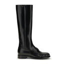 Prada Black Leather Knee High Boots