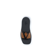 Valentino Garavani Black Calf Leather Bos Taurus Flat Sandals