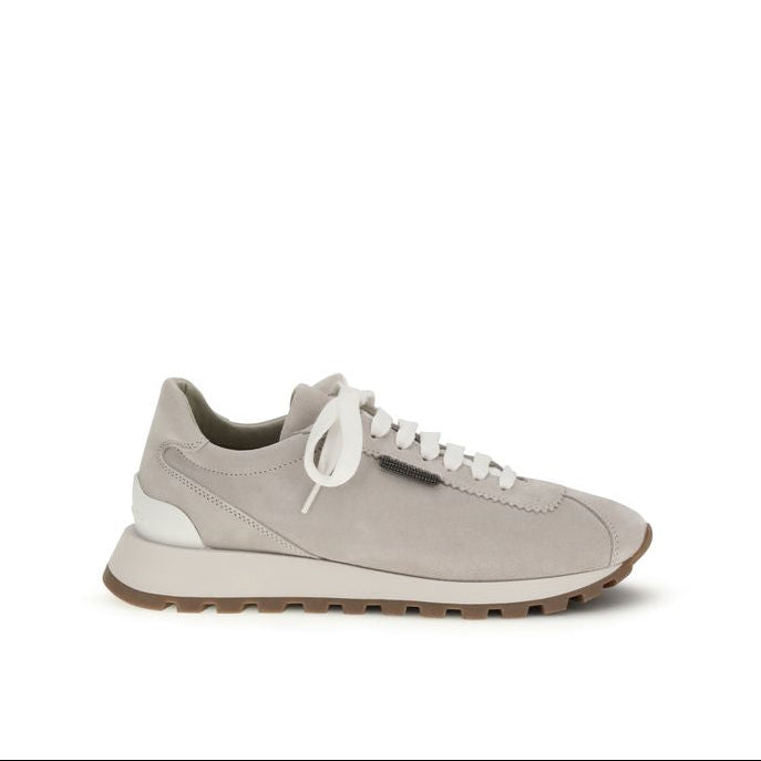 Brunello Cucinelli Gray Suede Women's Sneakers