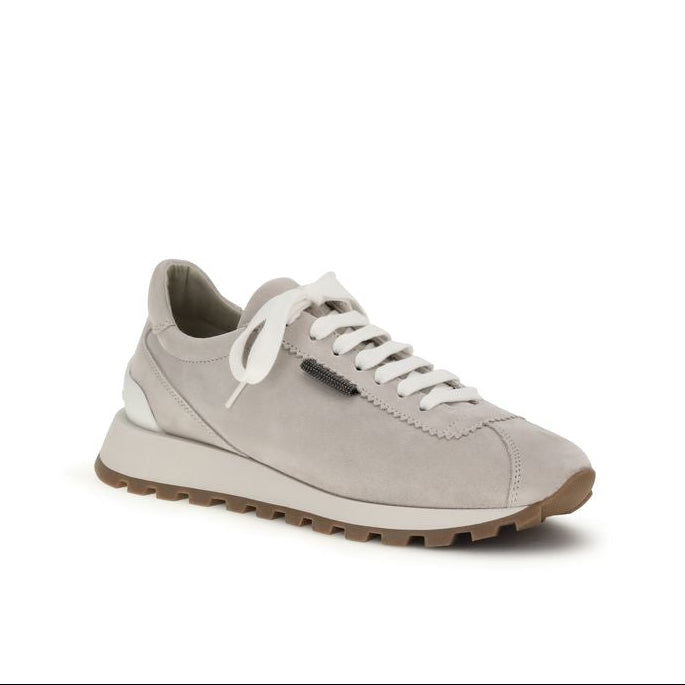 Brunello Cucinelli Gray Suede Women's Sneakers