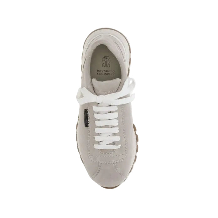Brunello Cucinelli Gray Suede Women's Sneakers