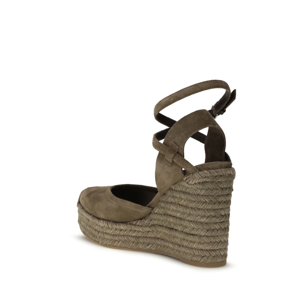 Brunello Cucinelli Suede Platform Espadrilles