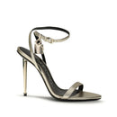 Tom Ford Gold Padlock Stiletto Sandals