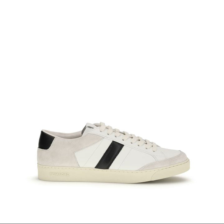 Tom Ford White Calf Leather Sneakers