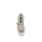 Carel Paris Beige Cotton Ballet Flats