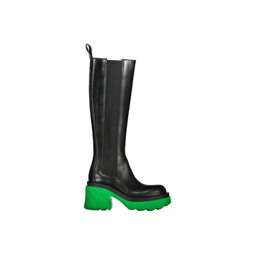 Bottega Veneta Black Leather Over The Knee